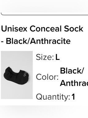 Unisex Conceal Sock
- Black/Anthracite-L women’s (12-16.5), Men’s (10.5-15)